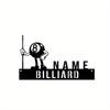 Custom Billiard Metal Sign – Personalized Name Plate for Game Room, Bar, Cafe & Club Wall Decor, Unique Gift for Billiard Coach