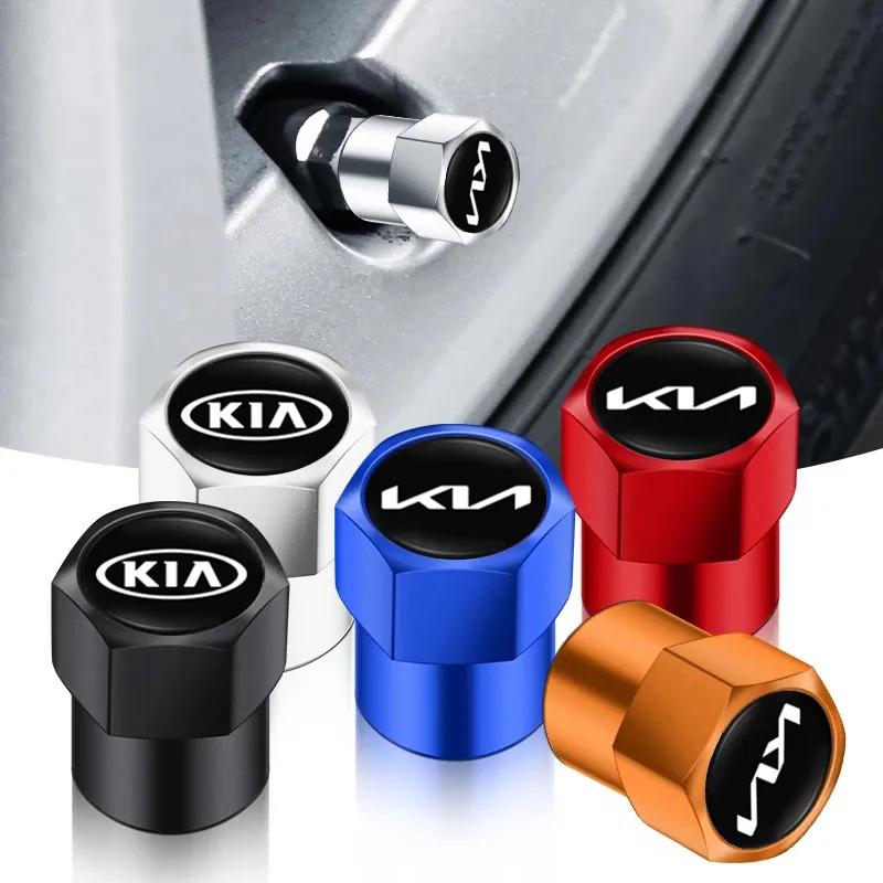 AADU1 4pcs Car Wheel Tires Valves Tyre Stem Caps For Kia Picanto Soul Rio Sportage Niro Morning Ceed Cerato