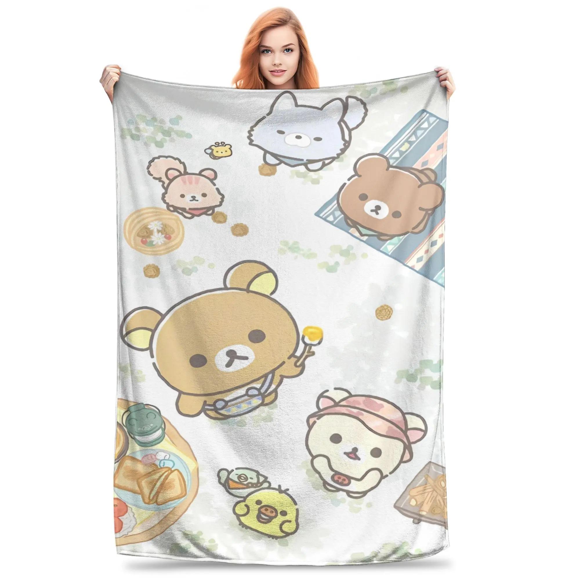 

Rilakkuma Plush Blanket Children Flannel Throw Blanket For Couch Bed Soft Design Quality Bedspread Birthday Present 70x100cm білий