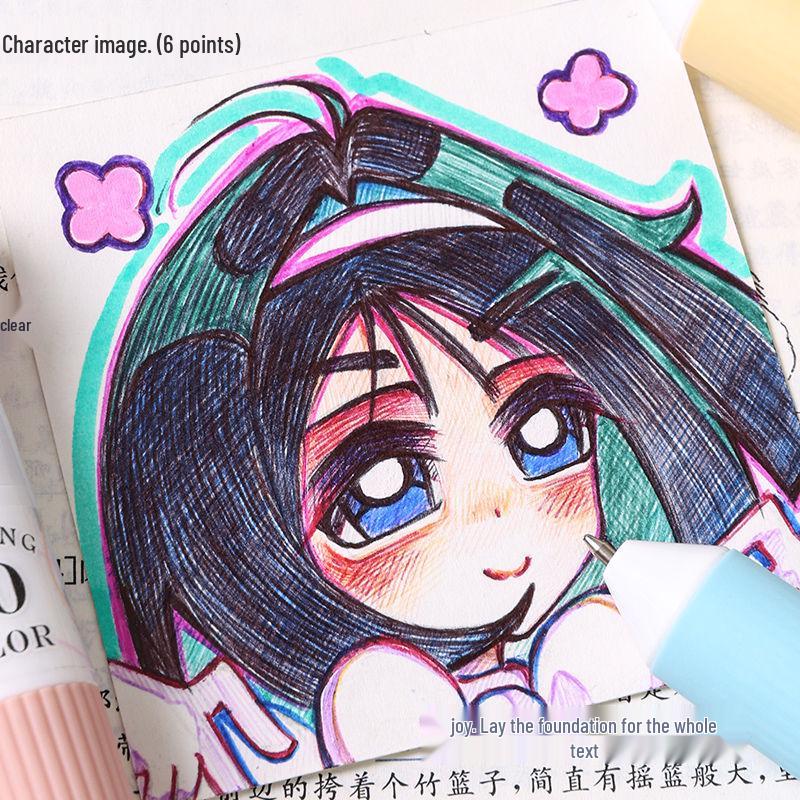 Lan Guo 60-Color Multi-Function Ballpoint Pen Set - Press-Type, Ten-in-One for Painting & Catching Fish