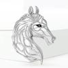 Trendy Alloy Zodiac Horse Brooches For Women Animal Pins Suit Coat Accessories Casual Party Accessories New Year Gifts