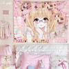 New AnimeStyle Beautiful Girl Patchwork Wall Hanging Ins Style Girl Cute Tapestry Wall Cloth for Student Dorms Bedrooms