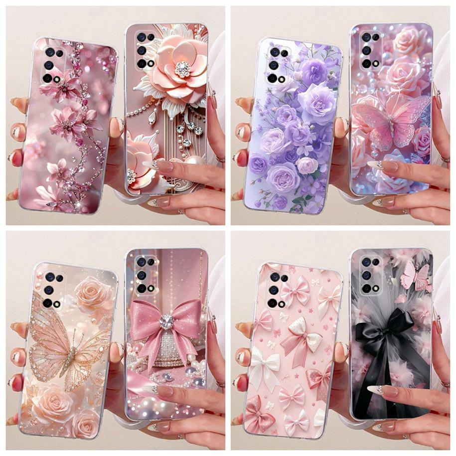 Für Realme 7 5G Hülle Narzo 30 Pro 5G Cover RMX2111 Neues Mode Blumenmuster Weicher Silikon Bumper Für Realme V5 Q2 Fundas Coque