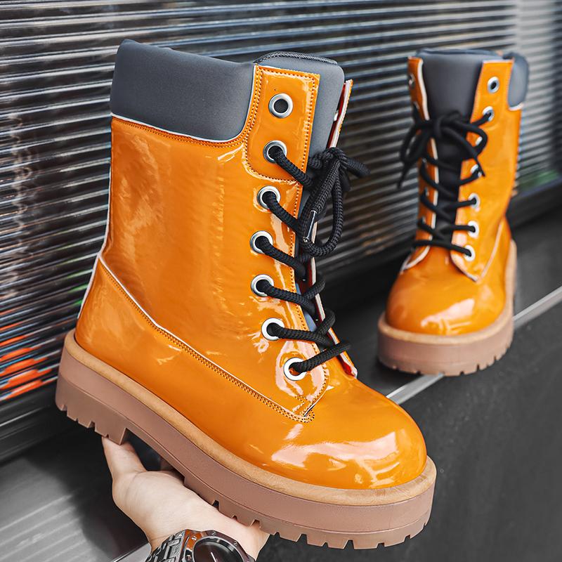 Fashion High Top Boots for Men Outdoor platform Mens Boots High Quality Lace-Up Casual Boots Lightweight Waterproof Ankle Boots