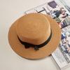 Wide-brimmed Straw Hat with Ties for Women, Korean Style, Summer Hollow Breathable Straw Hat, Beach Vacation Sunshade Fisherman Hat