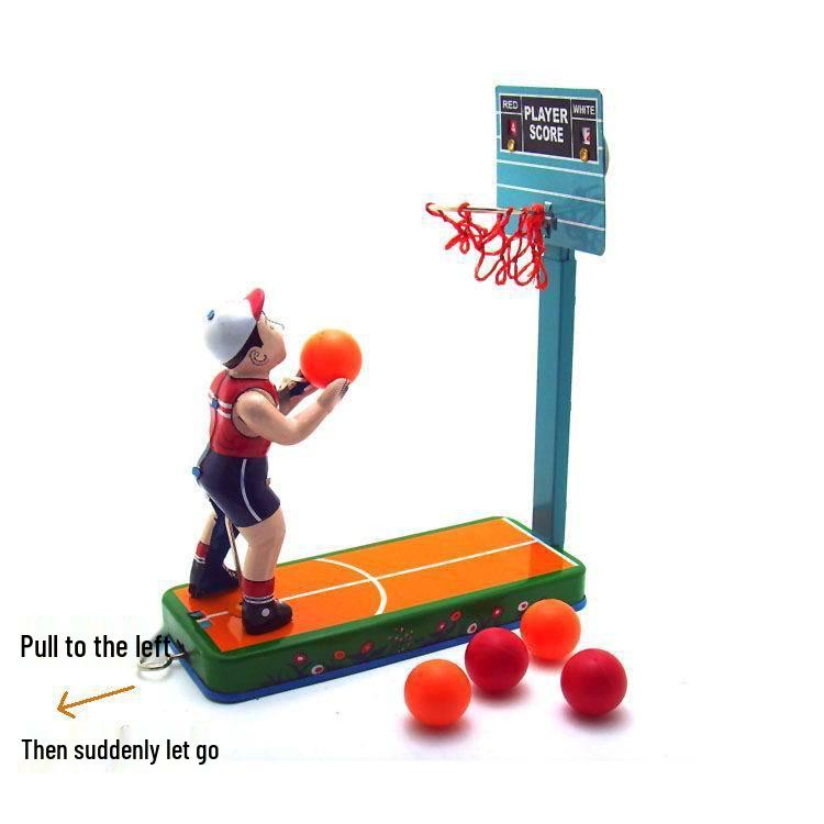 MM2005 Nostalgic Tinplate Basketball Hoop Retro Crafts - Window Display Ornaments, Gifts & Toys MM2005