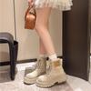 Thick-soled big yellow boots Martin boots 2025 autumn and winter new versatile boots small height-increasing women's shoes retro short boots