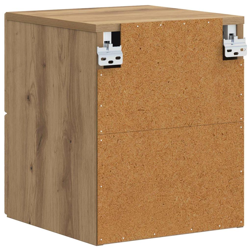 Wall Mounted Nightstand 2 pcs Artisan Oak 34.5 x 33 x 40 cm