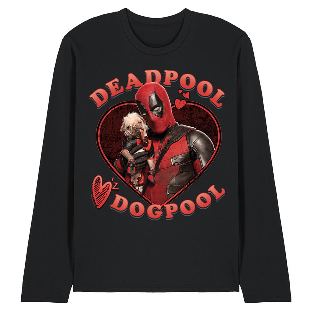Deadpool & Wolverine Unisex Adult Wade Loves Dogpool Long-Sleeved T-Shirt