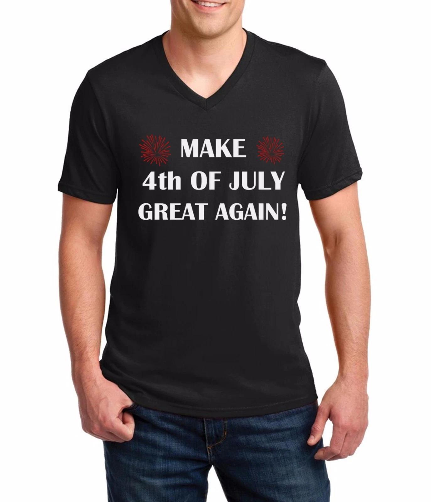 #2 V-neck Donald Trump Make 4th Of July Great Again Shirt USA Independence Day 4XL