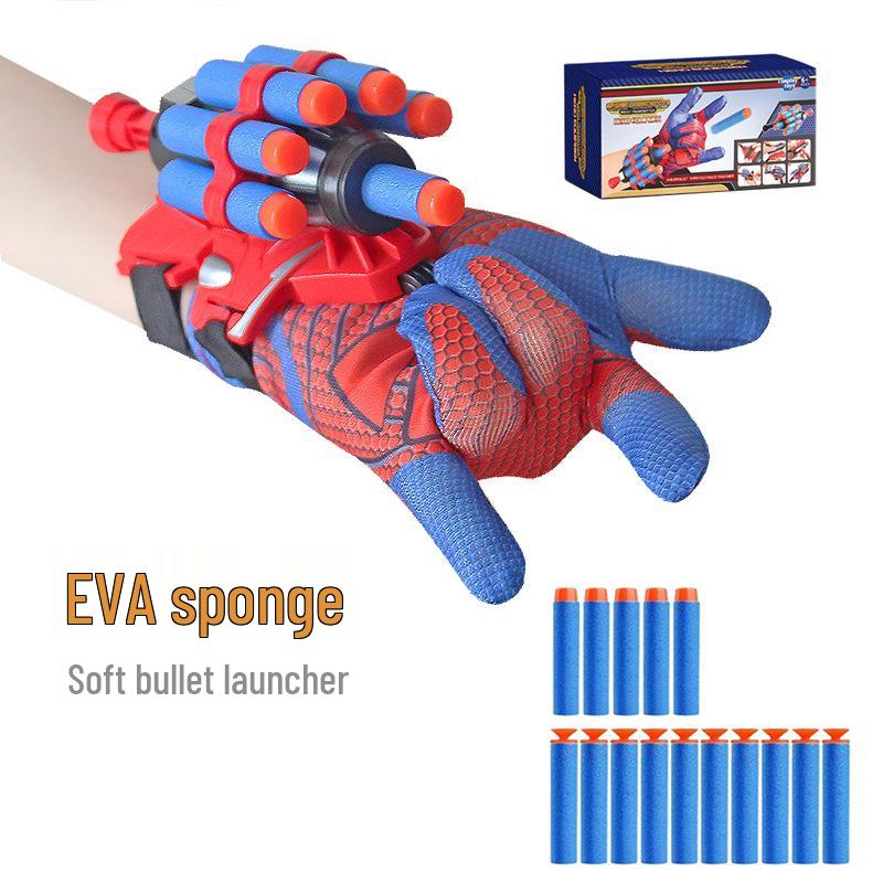 Children's Spider Hero Web Shooter Glove with Soft Bullet and Suction Cup Dart Launcher