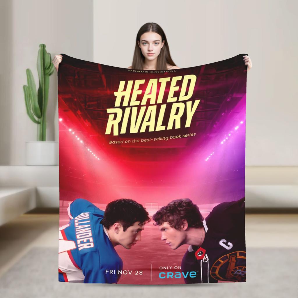 Heated Rivalry Film-Decken Warme Grafische Plüsch-Kuscheldecke für Sofa Sessel Flugzeug Reisen Flanell-Tagesdecke Bettbezug
