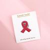 Heart-shaped Red Ribbon Logo AIDS Badge Brooch for Women Brooches Pin Badges Alloy Backpack Icons Girls Jewelry Gift