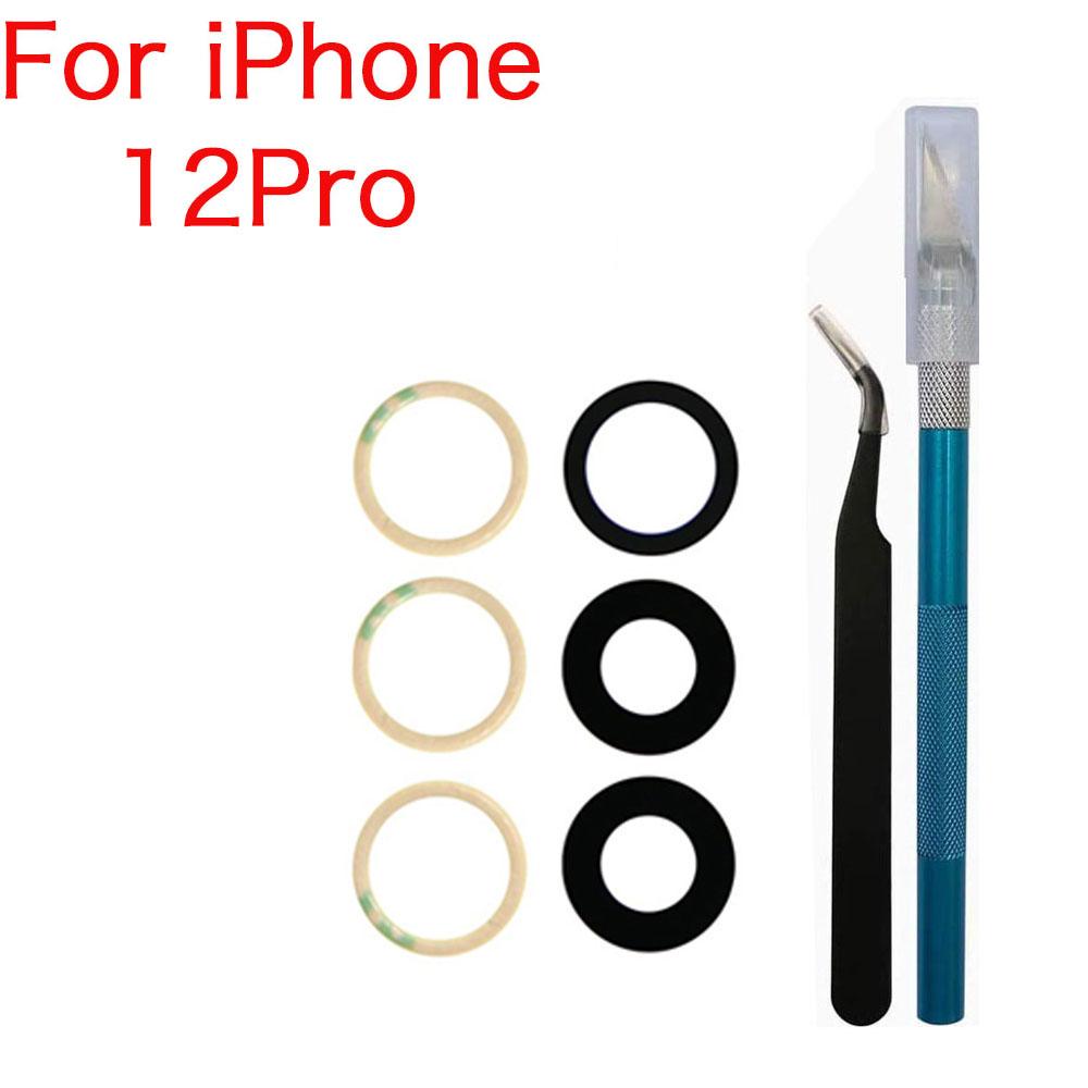 Rear Back Camera Lens Glass With Adhesive And Repair Tools Kit For iPhone 11 12 13 14 15 Pro Max Replacement