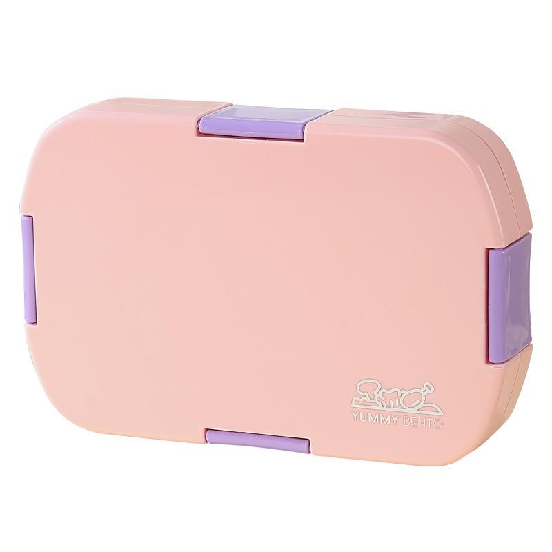 BPA-freie PP-Kinder-Lunchbox mit 4 Fächern, mikrowellengeeignet, auslaufsicher, stapelbar, für Schule und Outdoor