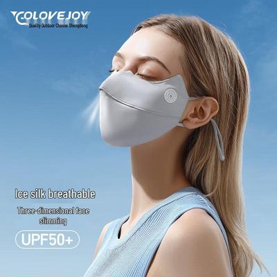 Mascarilla Facial Anti-UV de Seda de Hielo con Protección para la Esquina del Ojo y Ácido Hialurónico Hidratante