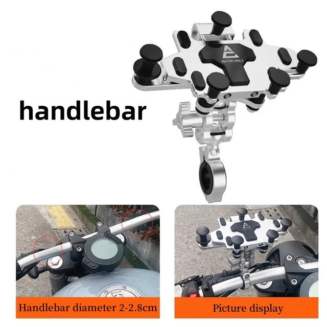 Motorcycle Phone Stand Aluminum Bike Mobile Phone Holder Cellphone Holder For Motorcycle Universal Phone Stand 540°Adjustable