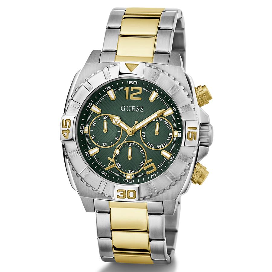 

Guess Men s Quartz Watch with Three Hands and Two-Tone Stainless Steel Strap - GW0800G1