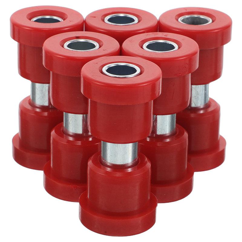 6Pcs Golf Cart Leaf Spring Bushing Kit Red Heavy Duty Suspension Bushings Sleeve Compatible Club Car Front Rear Shock Absorber