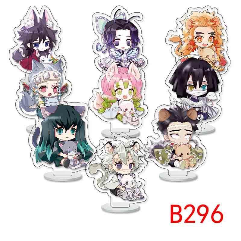 Collection de mini socles Demon Slayer 9 pièces Collection acrylique transparent Socle 6cm Collection jouets anime date de naissance cadeau unisexe