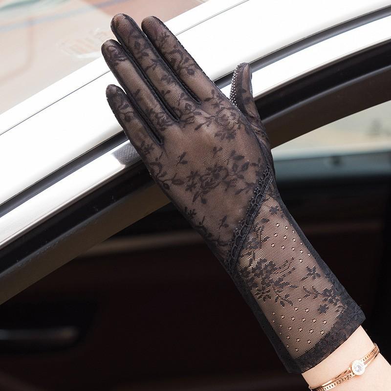 Spring and Summer Sun Protection Gloves Lace Light and Breathable Touch Screen Gloves for Women Driving Breathable Outdoor Sunshade Cycling Gloves