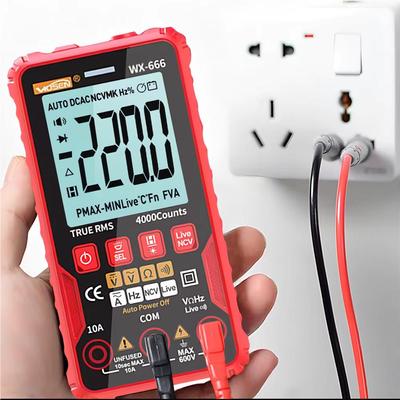 JCD WX666 Digital Mini Multimeter Tester Auto Multimetro True Rms Tranistor Meter With NCV Data Hold 4000counts Flashlight