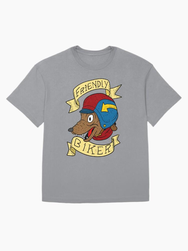 Biker Mice from Mars friendly biker with a helmet. wolf dog. Oversized T-Shirt