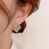 Sparkling Square Zirconia Flower Luxury Earring For Women Party Jewelry Accessories Gifts
