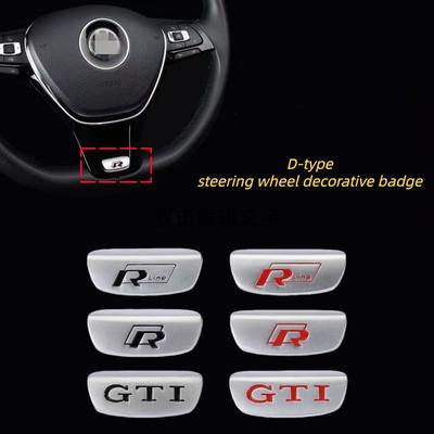 GT-I R Emblem Car Steering Wheel Badge Sticker Accessories For R-line P-olo G-olf T-ouareg P-assat M-agotan T-iguan C-C