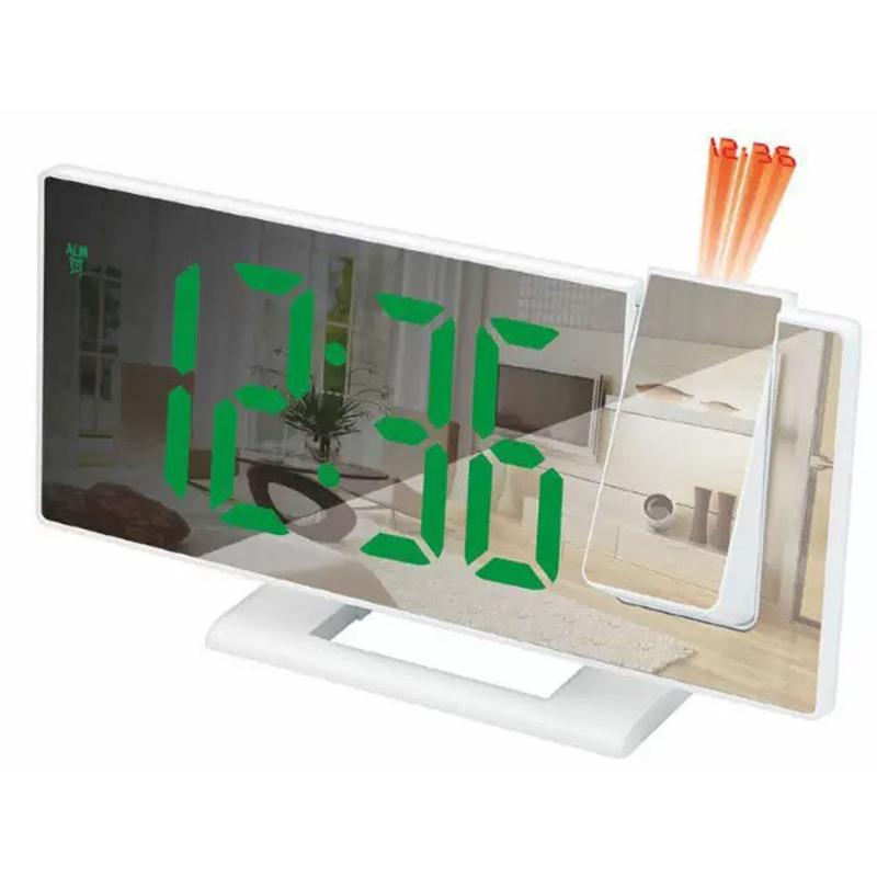 1 Pcs Mirror Multifunctional Projection Alarm Clock Intelligent Luminous Clock Bedroom Large Screen Projection Clock