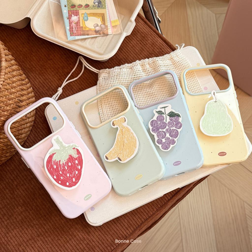 Summer Ins Feng Shui Fruit Bracket Apple 17 Pro Mobile Phone Case Iphone16 High Value 14 Soft 13 Suitable for Niche
