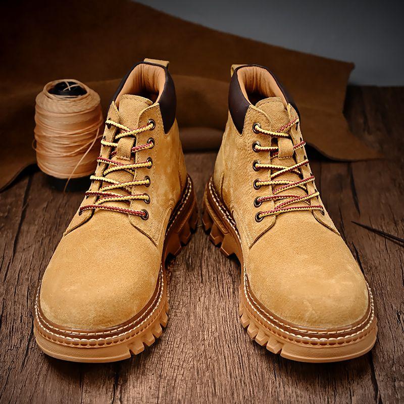 Kožené rebarborové boty Pánské Tooling Martin Boots Single Boots