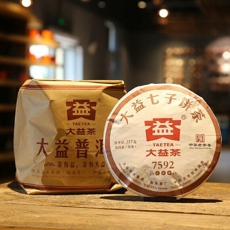Puer Tea 357g 2019 Yr TAETEA 7592 Shu Pu-erh Cake Tea 357g 1901 Ripe Pu'er Puerh