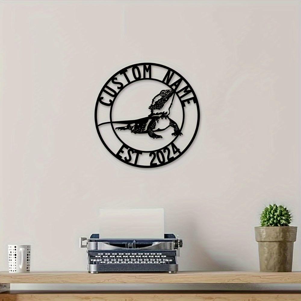 Personalized Metal Wall Art Lizard Custom Name Sign House Number Indoor Outdoor Garden Decor Sculpture