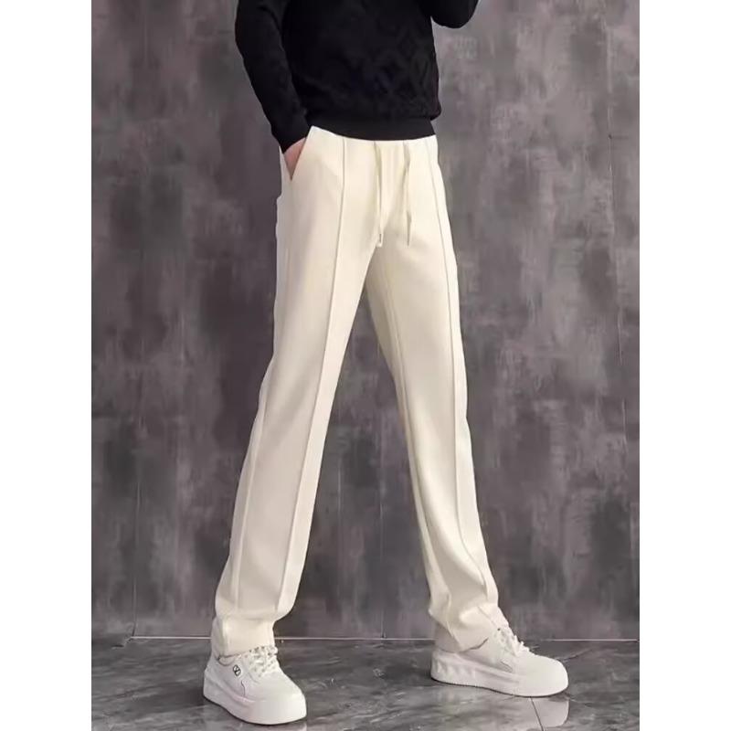 

Loose casual pants men s trend versatile pants summer thin drop wide leg mopping trousers 3XL белый