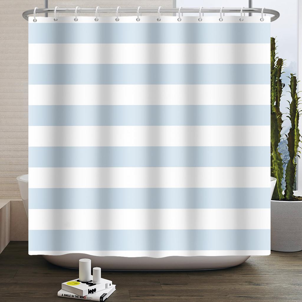 Simple Line Pattern Shower Curtain for Bathroom Waterproof Polyester Fabric Home Decor Bath Curtain Bathtub Partition Screen