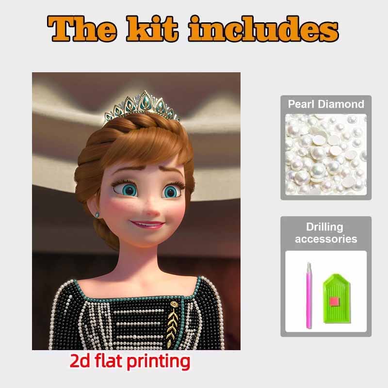 Disney Pearl Painting Frozen 2 Anna Handmade DIY Pearl Gemstone Painting Pictures Crafts Special Shape Home Wall Decoration