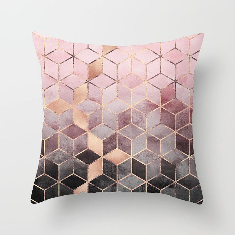 Car Cushion Cover Geometric Gold Print Sofa Square Pillow Cover Cushion Cover Home Furnishings