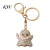 Zinc Alloy Keychain Halloween Rhinestone Pumpkin Keychain, Ghost Witch Hat Spider Web Cat Party Favors Bag Charm, Car Key Ring for Handbags Backpacks