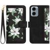 Leder Klappbrieftasche Hülle für Motorola Moto G05 G14 G15 Power G24 G34 G54 G84 E15 G 5G Play Blumen Riemen Kartenfach Handyhülle