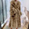 Autumn and winter big fur collar fashion fur coat women's medium and long thickened European and American temperament loose casual coat