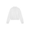 GOXO Lace Collar Zip Up White Sky Blue 