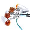 Nakira 4pcs Custom Bullet American Shadow Dragster Magna Virago Motorcycle Turn Signals (Plated)