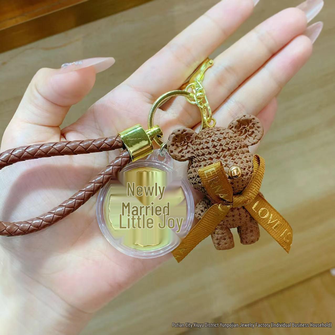 Shuibei 999 Pure Gold Wealth Pendant Keychain for Phone and Car.