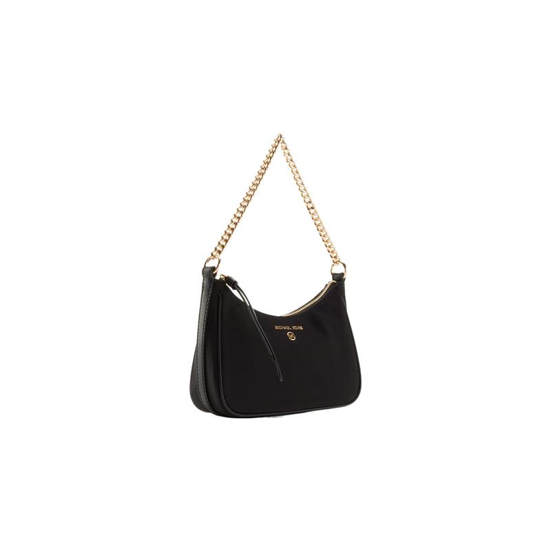 MICHAEL KORS Jet Set Charm Retro Commuting Solid Color Logo Hong Kong Style Chain Leather Trimmed Underarm Bag Shoulder Handbag Small Women's Black