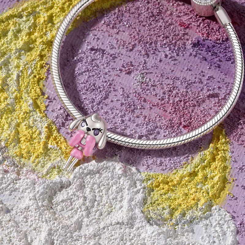 Newflower Basket Cute Rabbit Rose Charms Bead Fit Original Coppereuropeans Bracelet Women Jewelry Gift