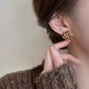 Retro Glaze Beaded Stud Earrings with Spiral Ear Hooks - Sophisticated Autumn-winter Earrings for An Elegant Look.