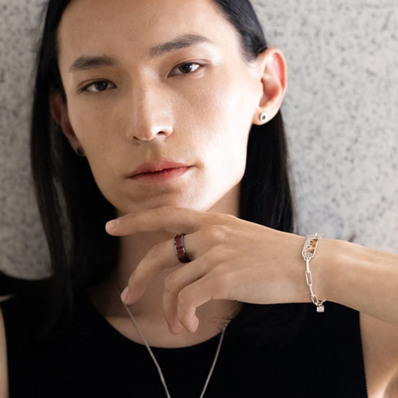 BE/GINS Black Red Ceramic Ring