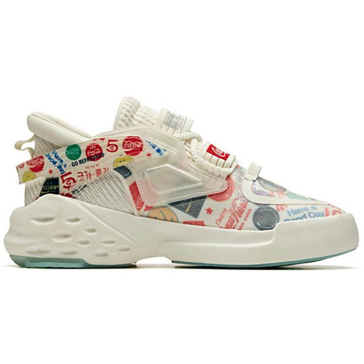 New Coca Cola x Anta Bastard Cushioning Anti Slip And Wear Resistant Low Top Chunky Sneakers Men's White Red Blue 11948088-11