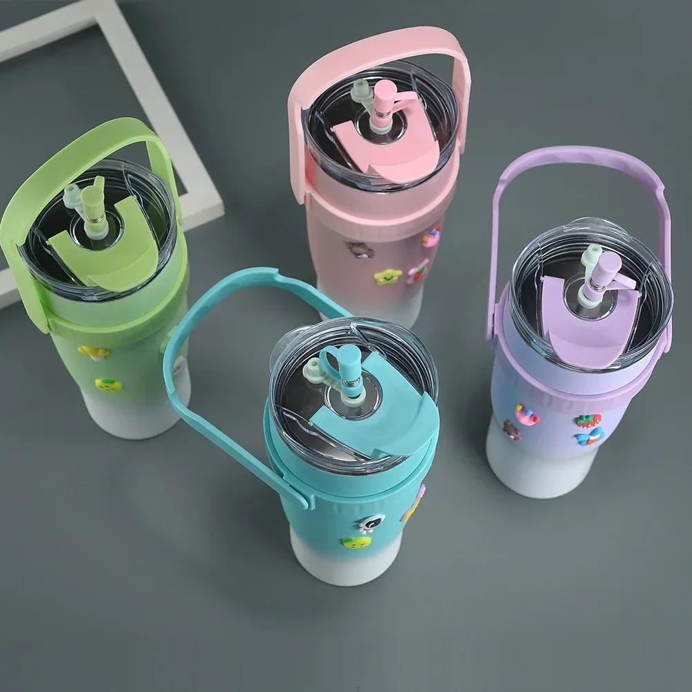 1200ML Vacuum Insulated Tumbler Large-capacity Insulated Straw Cup Gifts Water Bottle